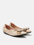 PAZZION, Elaia Point-Toe Ballerina Flats, Almond