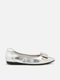PAZZION, Elaia Point-Toe Ballerina Flats, Silver