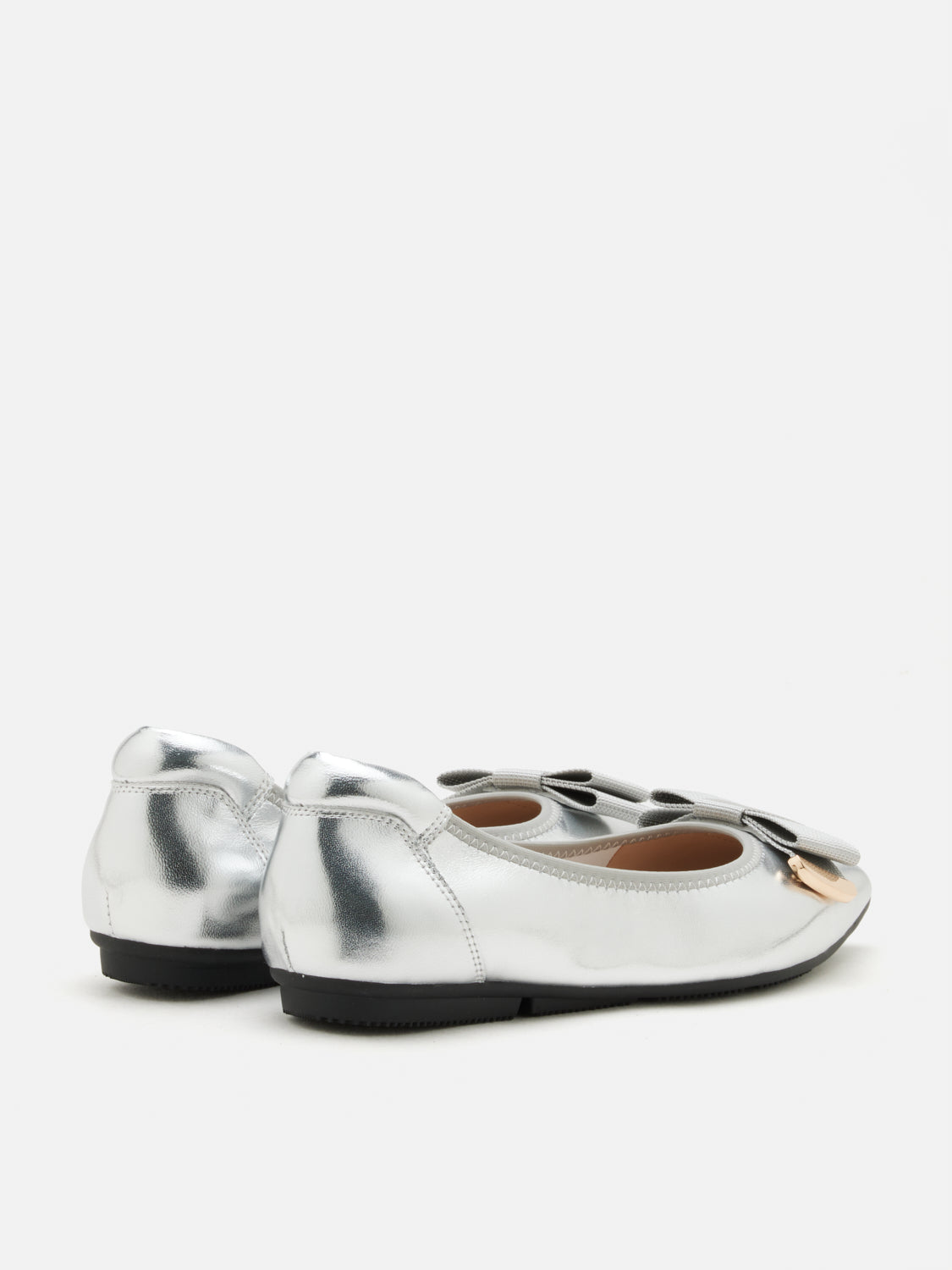 PAZZION, Elaia Point-Toe Ballerina Flats, Silver