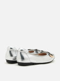 PAZZION, Elaia Point-Toe Ballerina Flats, Silver