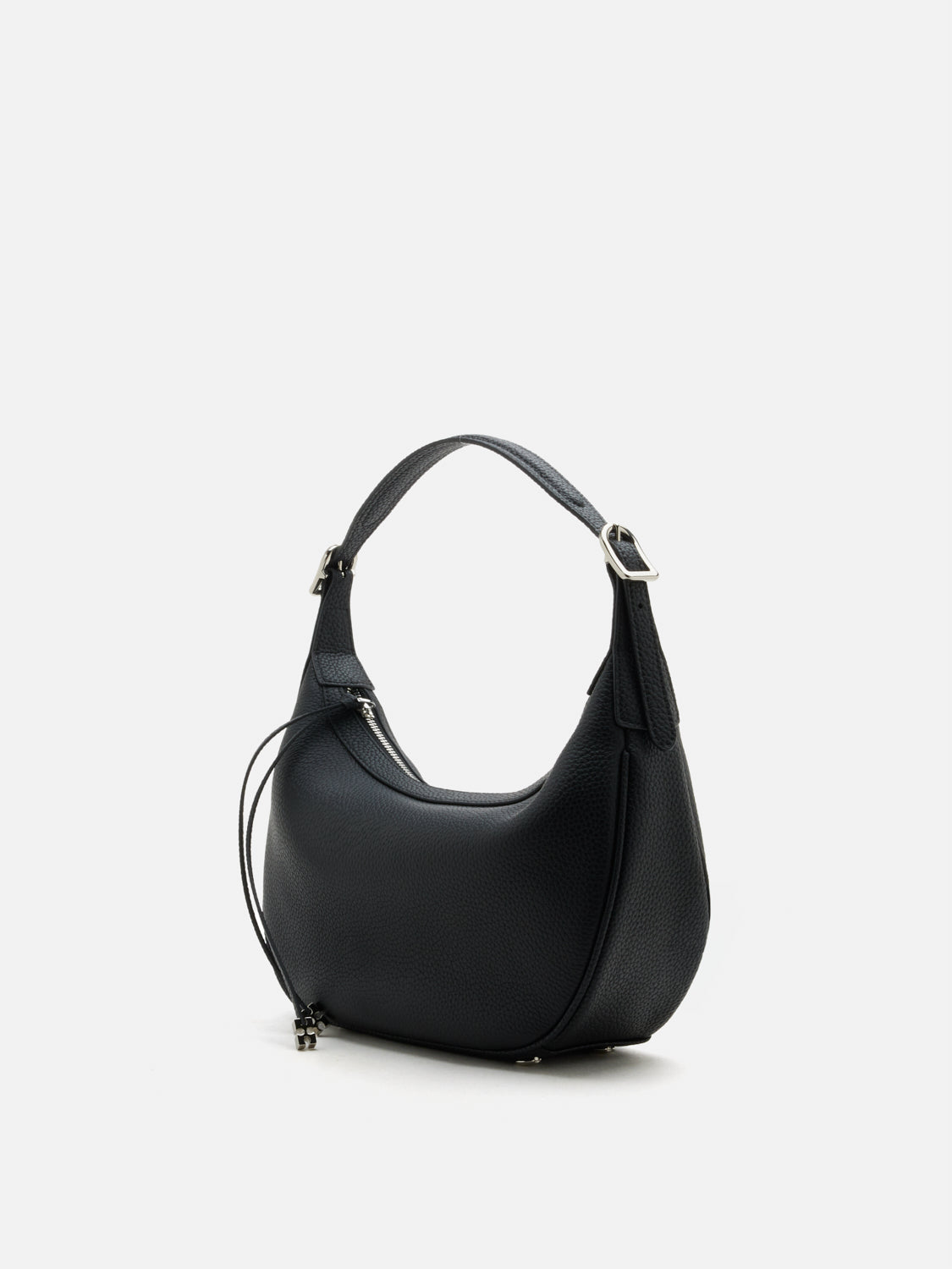 PAZZION, Elaine Crescent Leather Bag, Black