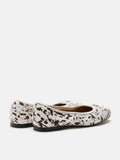 PAZZION, Eliana Pony Hair Bow Ballerinas, White