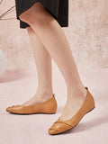 PAZZION, Elie Ruched Padded Flats, Brown