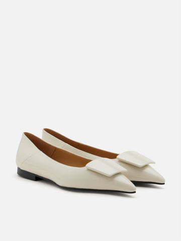 Elie Sculpted Buckle Pointed Toe Flats