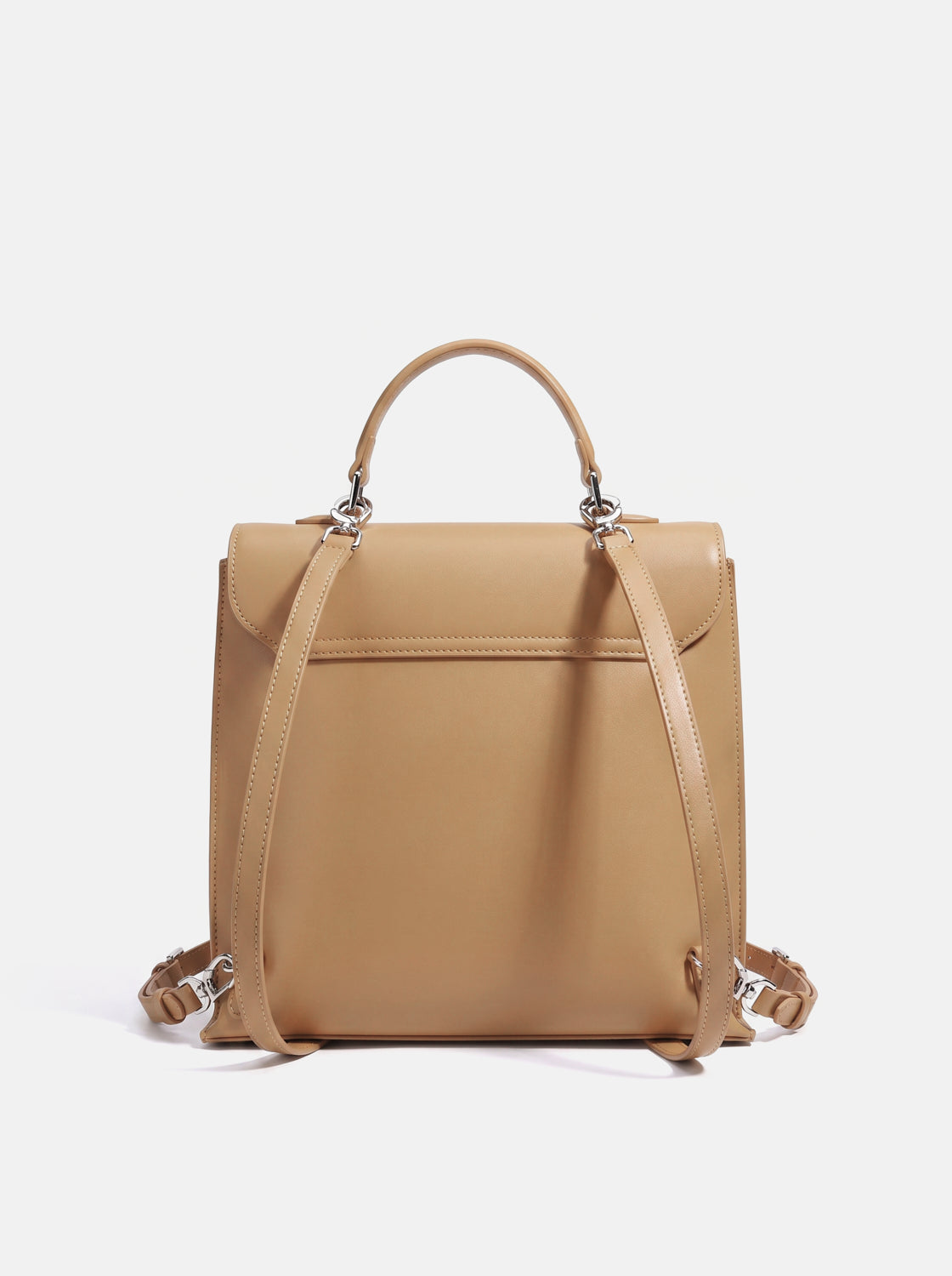 PAZZION, Elisa Twist Lock Three-Way Backpack, Almond