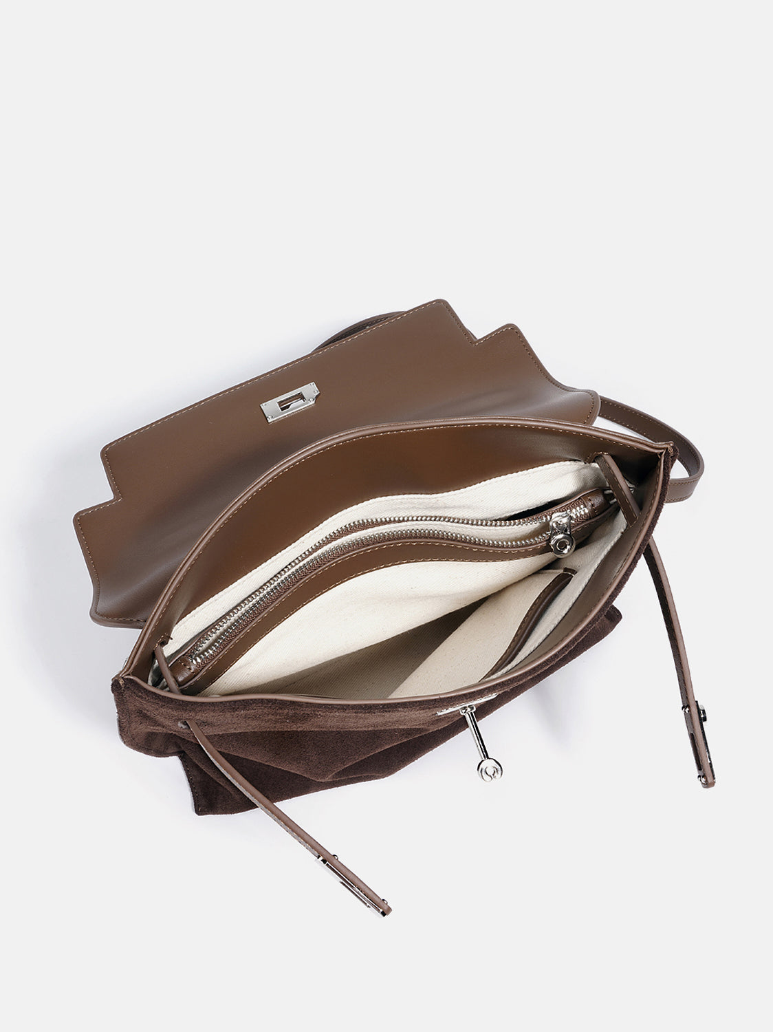 PAZZION, Elisa Twist Lock Three-Way Backpack, Brown