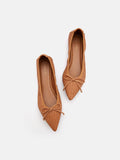 PAZZION, Eliza Weaved Bow Flats, Camel