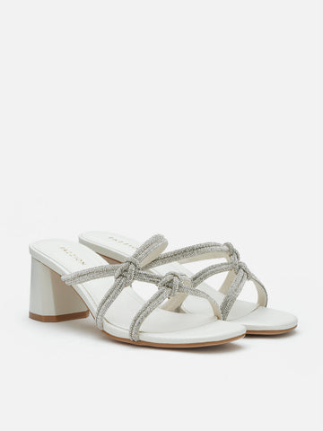 Ema Double Knot Crystal Sandal Heels