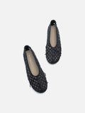 PAZZION, Enya Woven Bow Flats, Black