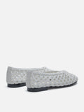 PAZZION, Enya Woven Bow Flats, White