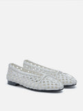 PAZZION, Enya Woven Bow Flats, White
