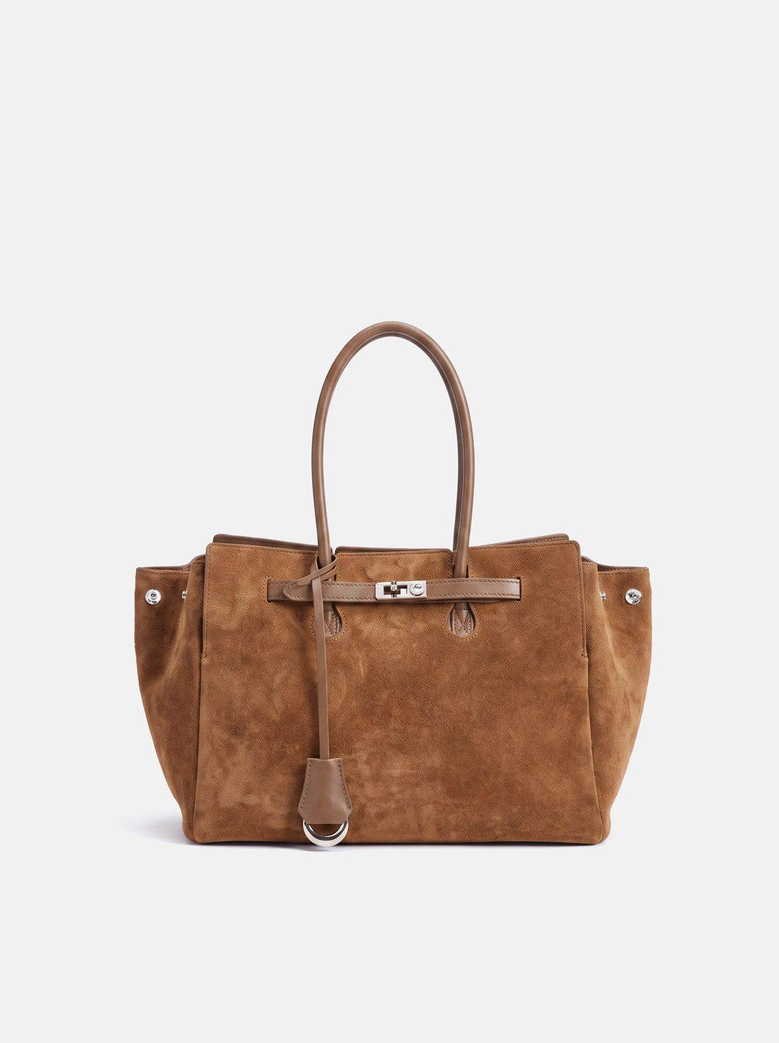 PAZZION, Erin Suede Shoulder Bag, Brown