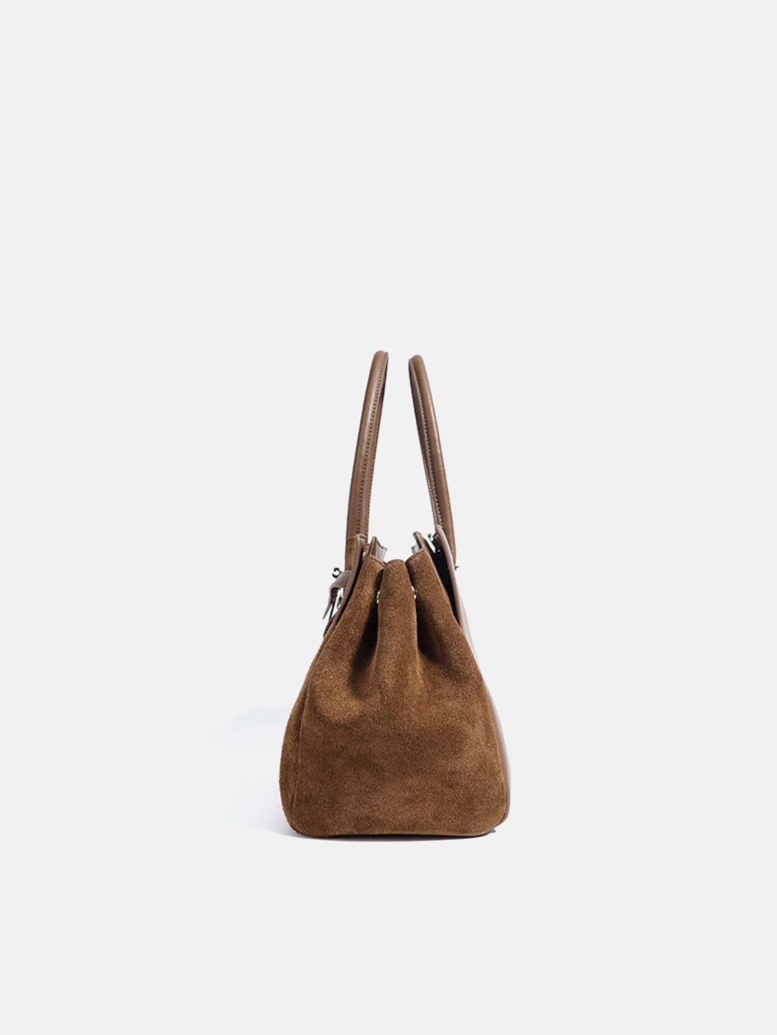 PAZZION, Erin Suede Shoulder Bag, Brown