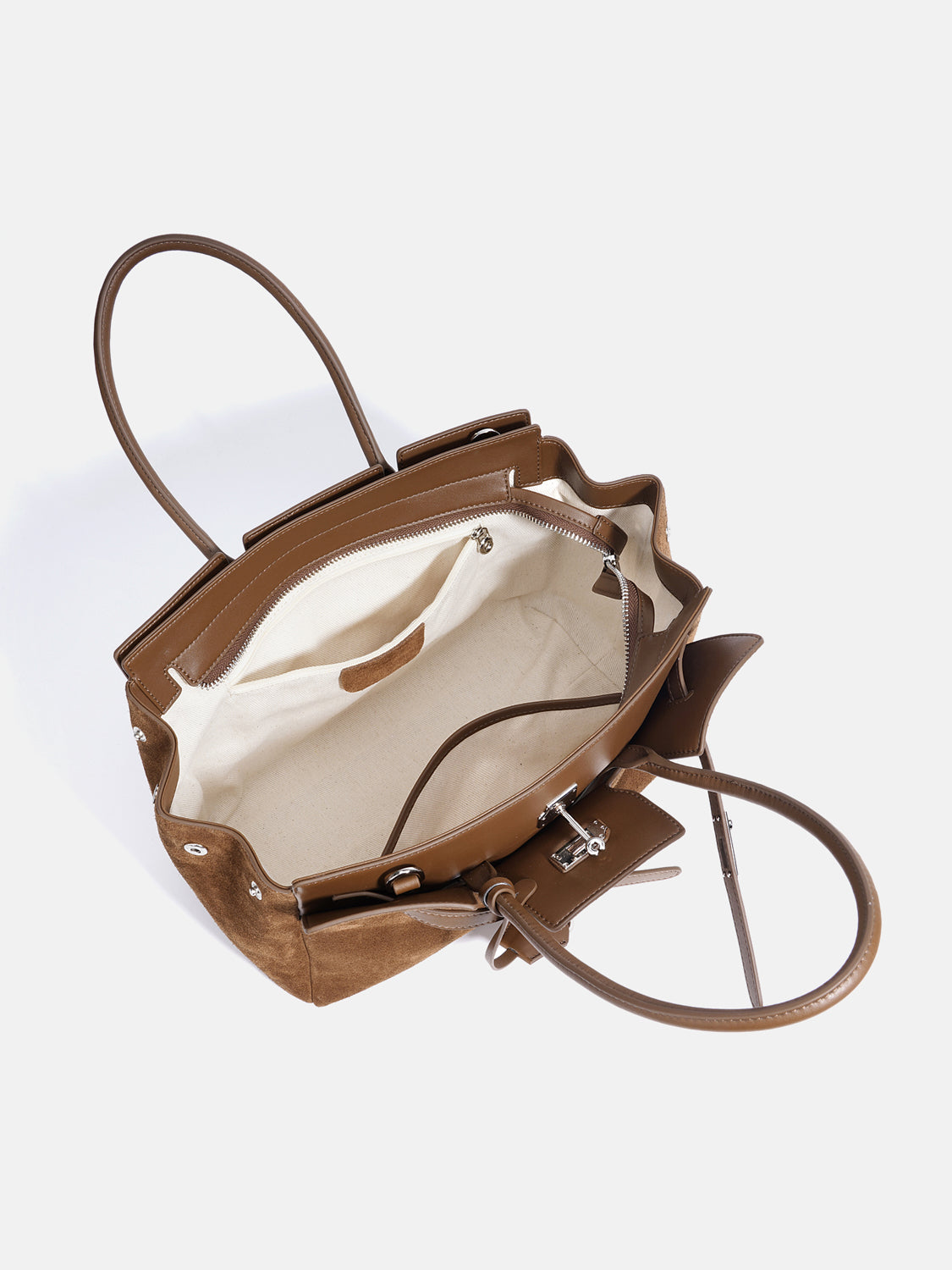 PAZZION, Erin Suede Shoulder Bag, Brown