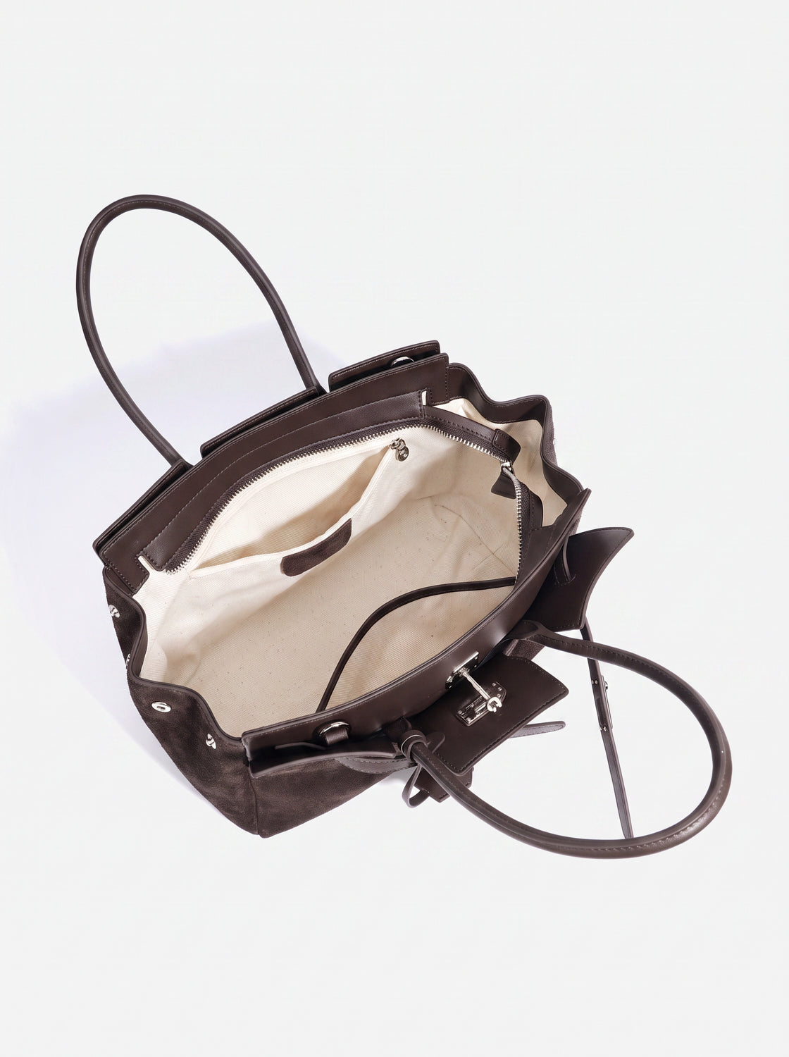 PAZZION, Erin Suede Shoulder Bag, Darkbrown