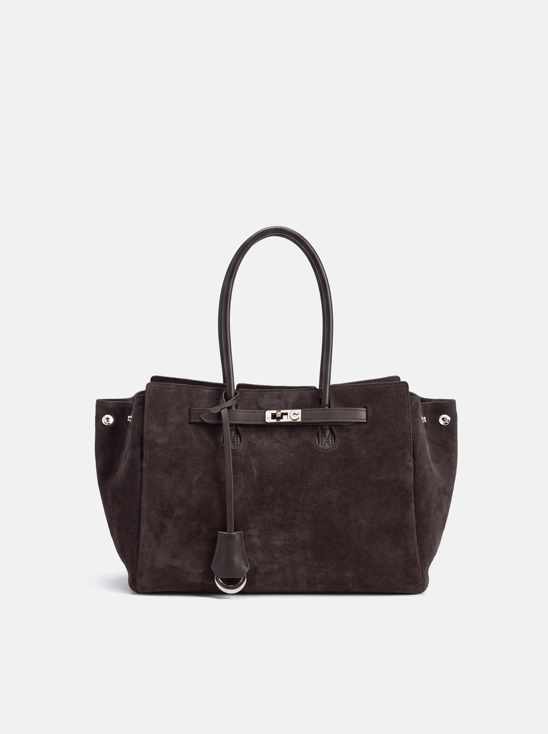 PAZZION, Erin Suede Shoulder Bag, Darkbrown