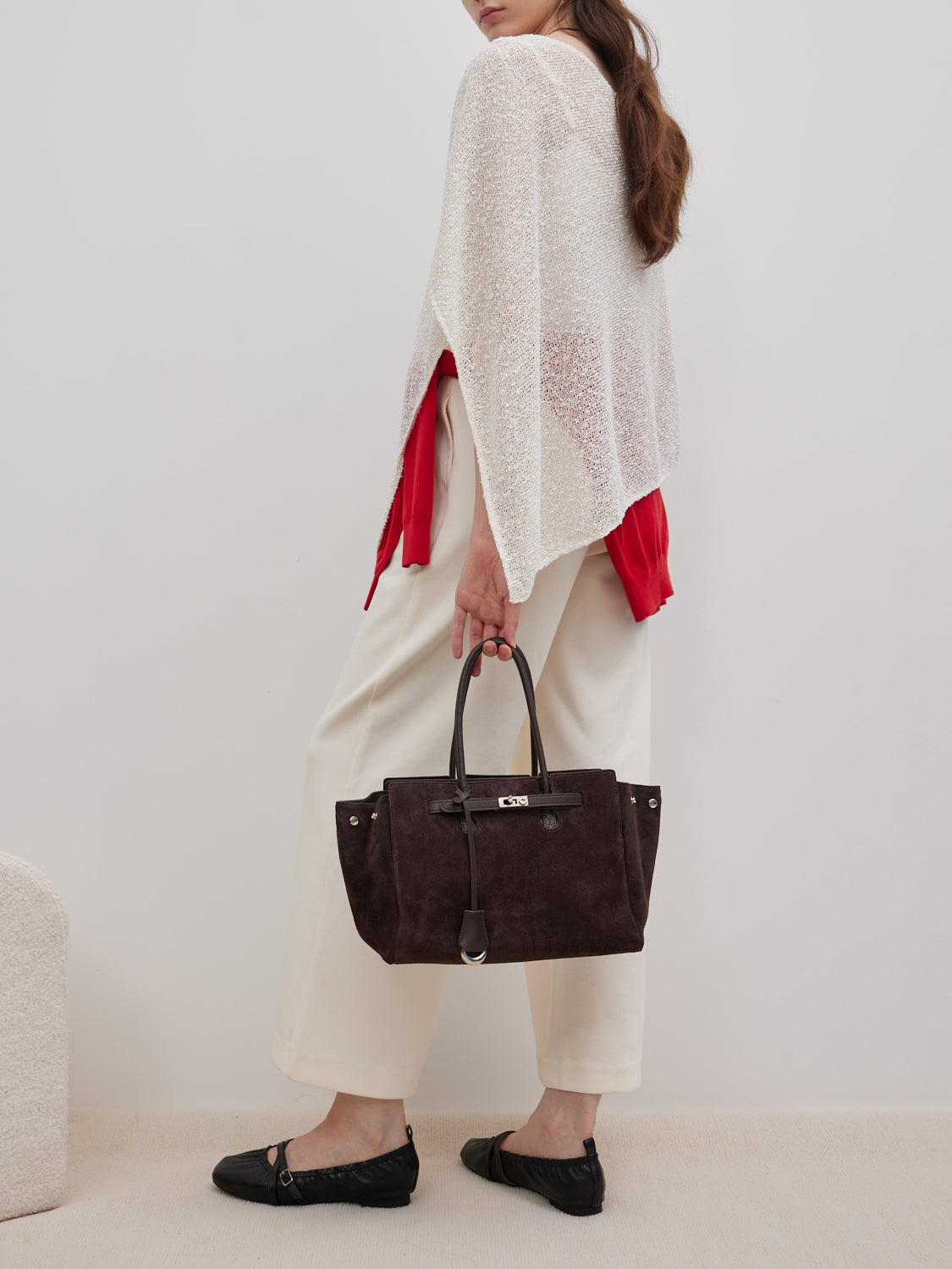 PAZZION, Erin Suede Shoulder Bag, Darkbrown
