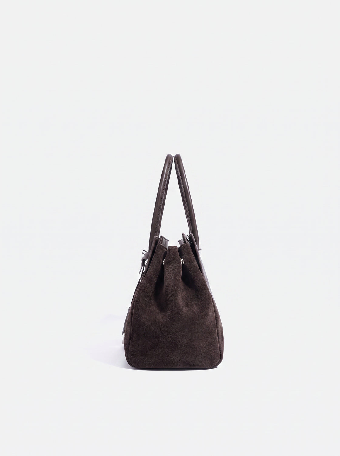 PAZZION, Erin Suede Shoulder Bag, Darkbrown
