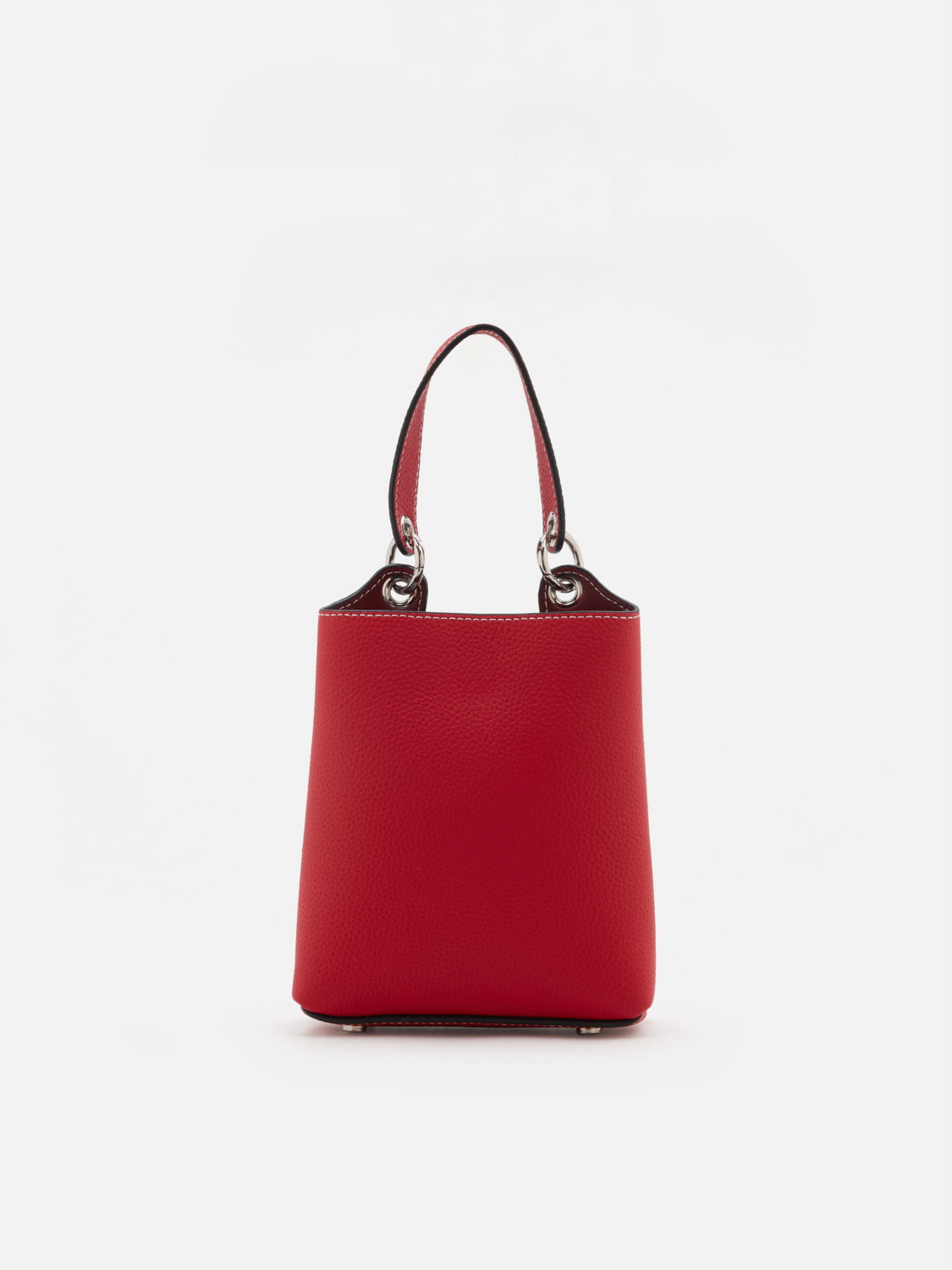 PAZZION, Estelle Leather Mini Bucket Bag, Red