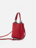 PAZZION, Estelle Leather Mini Bucket Bag, Red