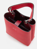 PAZZION, Estelle Leather Mini Bucket Bag, Red