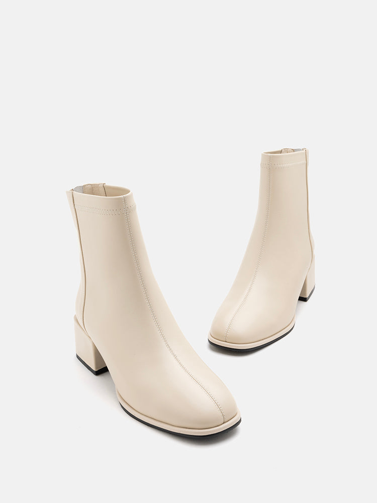 White leather womens sales boots