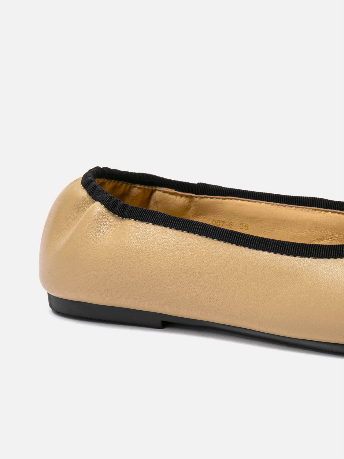 PAZZION, Farielle Quilted Cap Toe Leather Ballet Flats, Almond