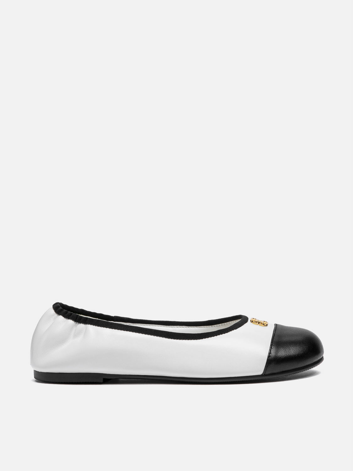 PAZZION, Farielle Quilted Cap Toe Leather Ballet Flats, Beige