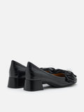 PAZZION, Florianna Ribbon and Pearl Low Block Heels, Black