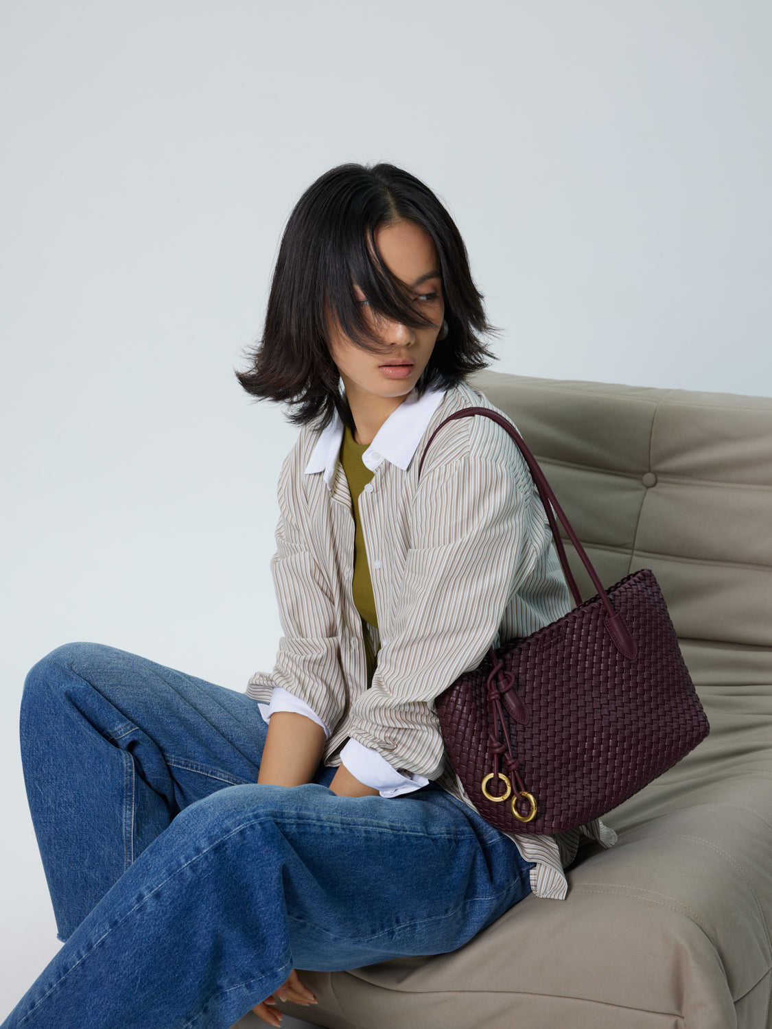 PAZZION, Galivyn Woven Tote, Wine