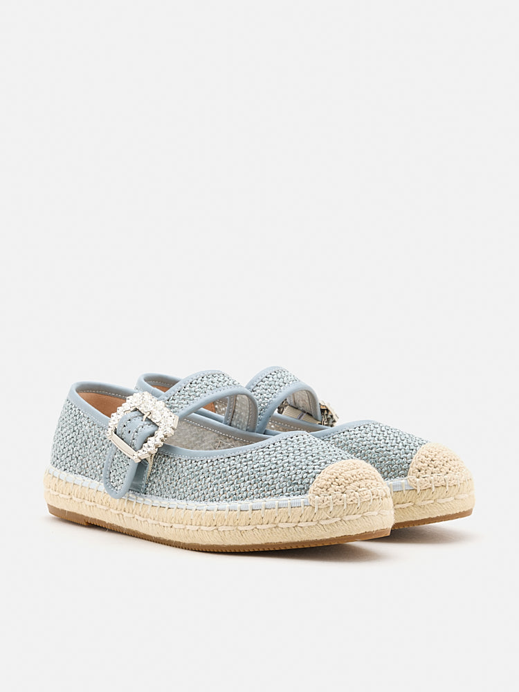 Maple Diamante Buckle Espadrille Flats PAZZION