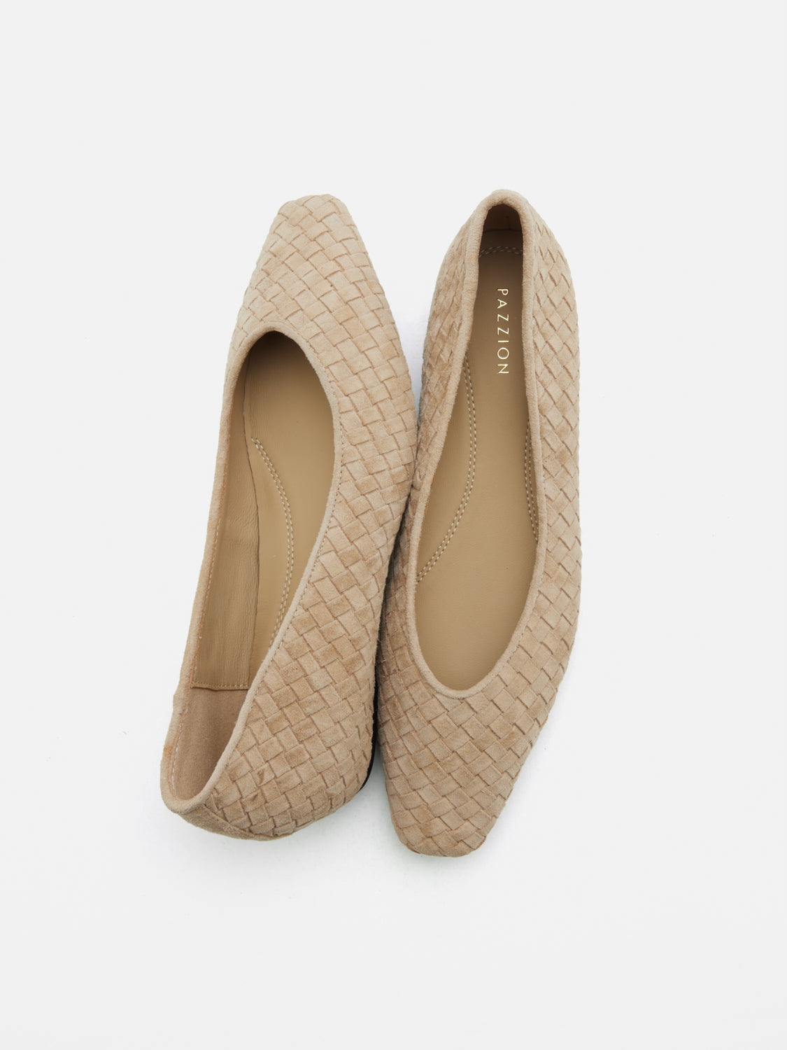 PAZZION, Geneva Woven Flats, Almond