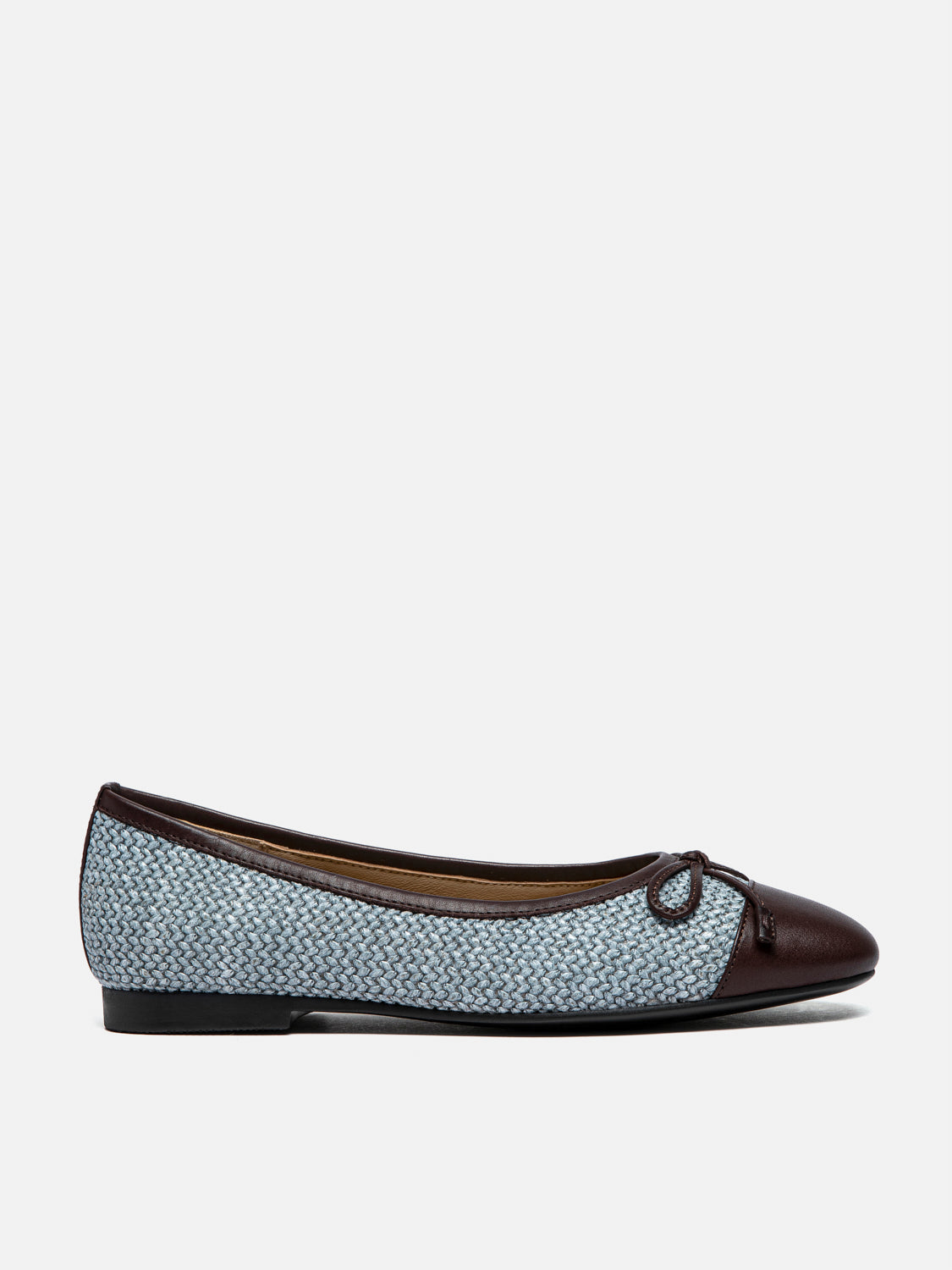 PAZZION, Georgia Tweed Toe Cap Bow Flats, Blue