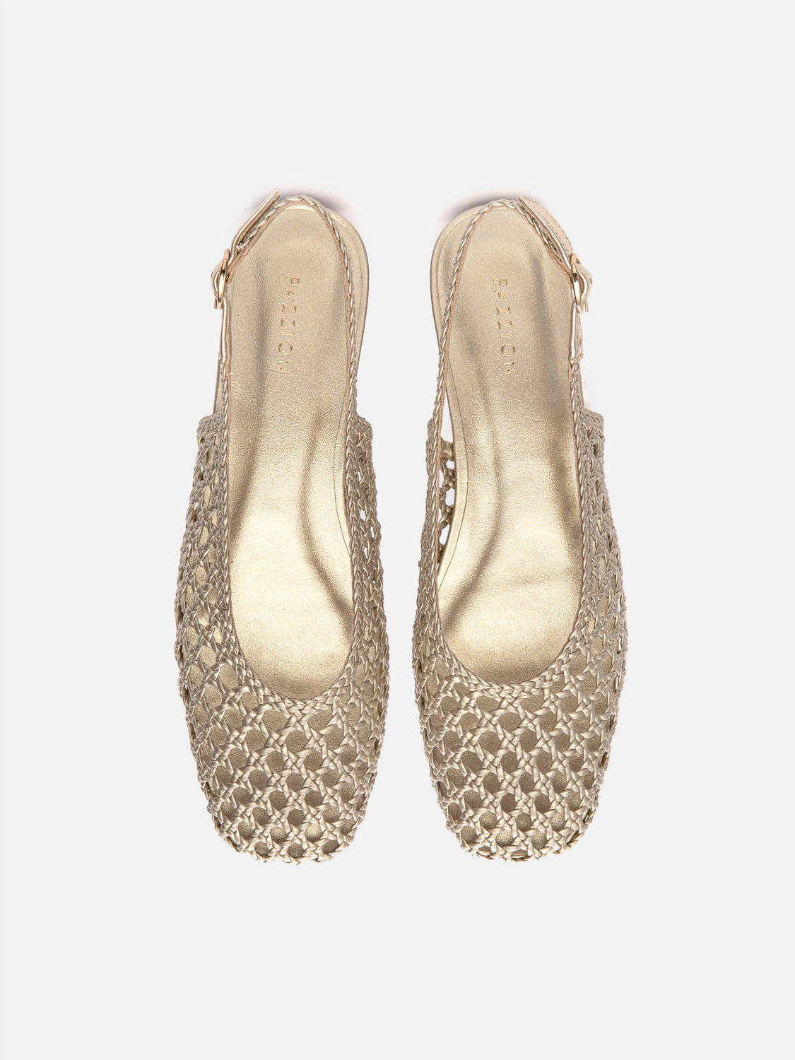 PAZZION, Ginevra Woven Slingback Flats, Gold