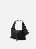 PAZZION, Giovanna Slouchy Leather Shoulder Bag, Black