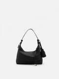 PAZZION, Giovanna Slouchy Leather Shoulder Bag, Black