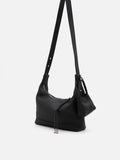PAZZION, Giovanna Slouchy Leather Shoulder Bag, Black