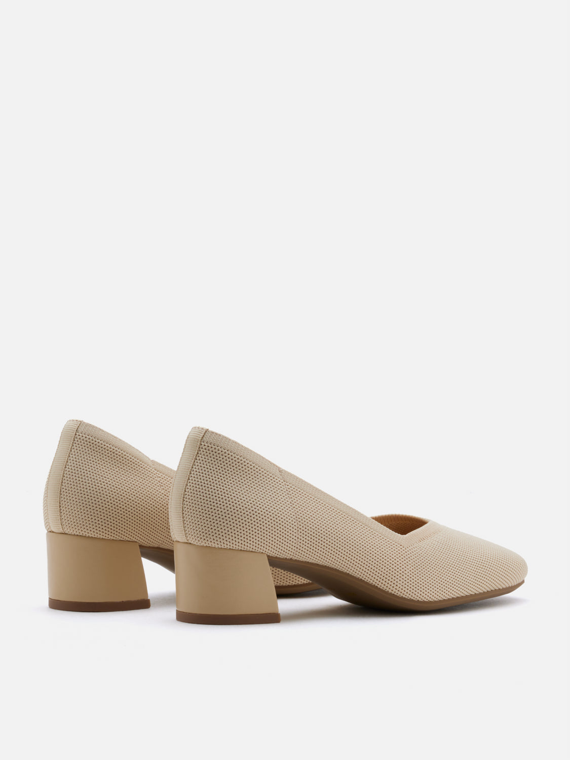 PAZZION, Glenda Flyknit Low Heels, Almond