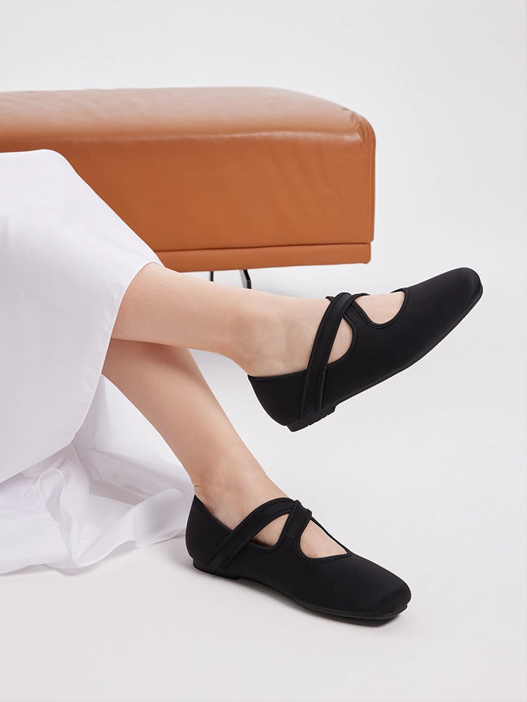 PAZZION, Gloria Criss Cross Flats, Black
