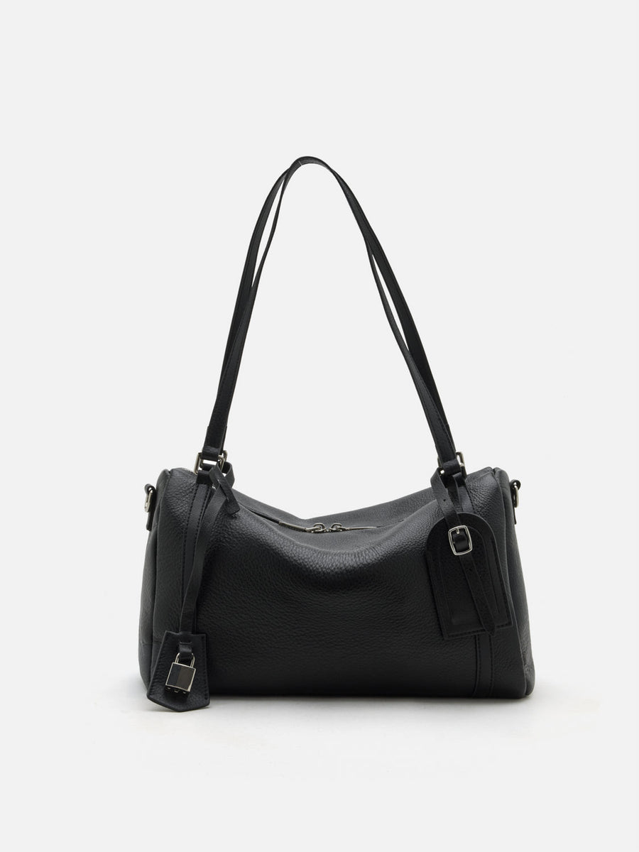 PAZZION, Greta Leather Bag, Black