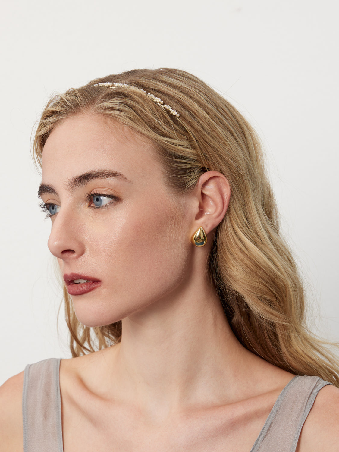 Giovanna Crystal Embellished Hair Band - Gold