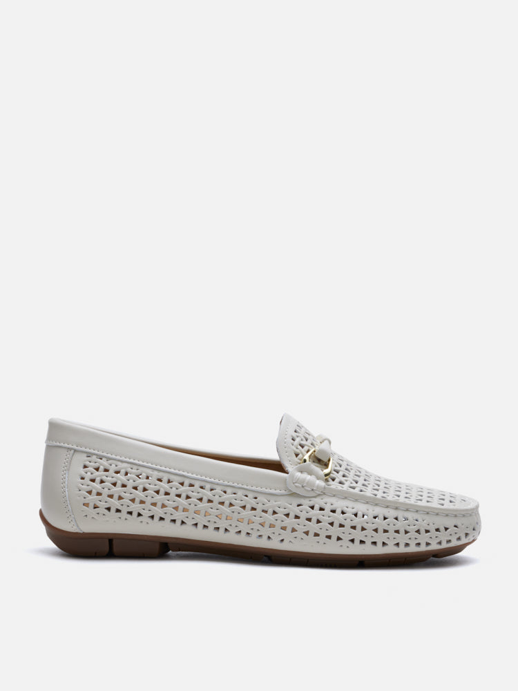 PAZZION, Haider Woven Perforated Loafers, Beige