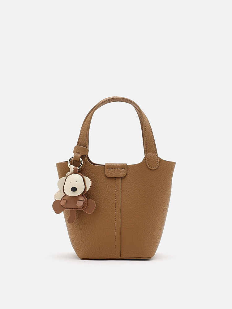 Haley Leather Charmed Bucket Bag PAZZION