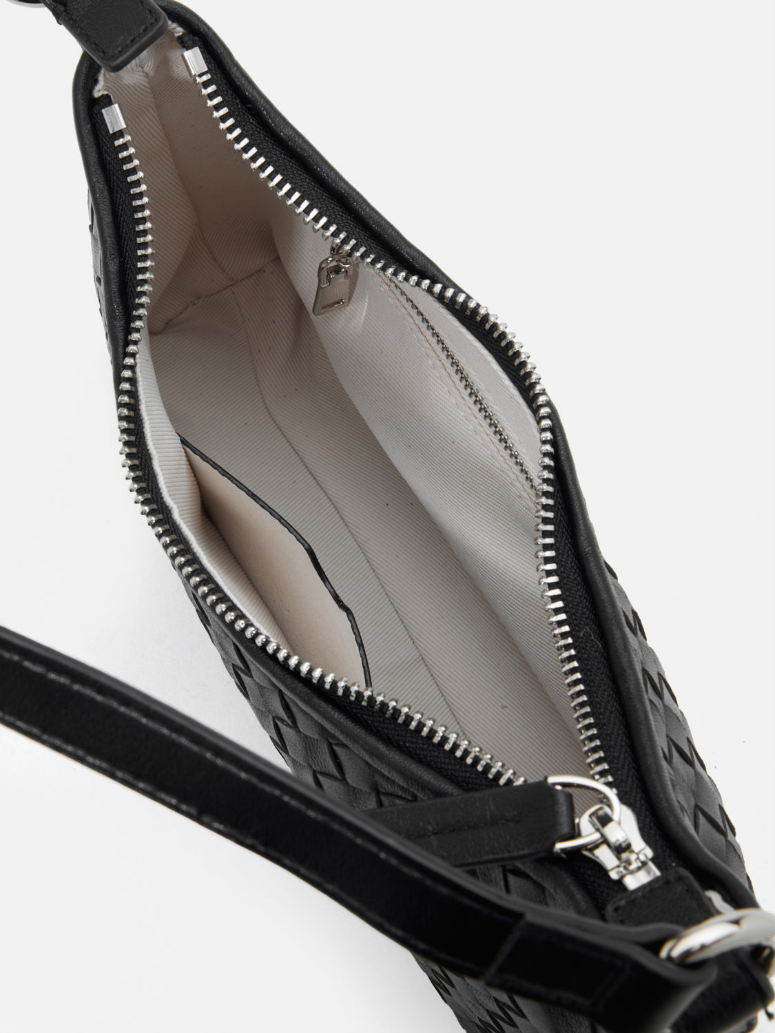 PAZZION, Halina Woven Leather Bag, Black