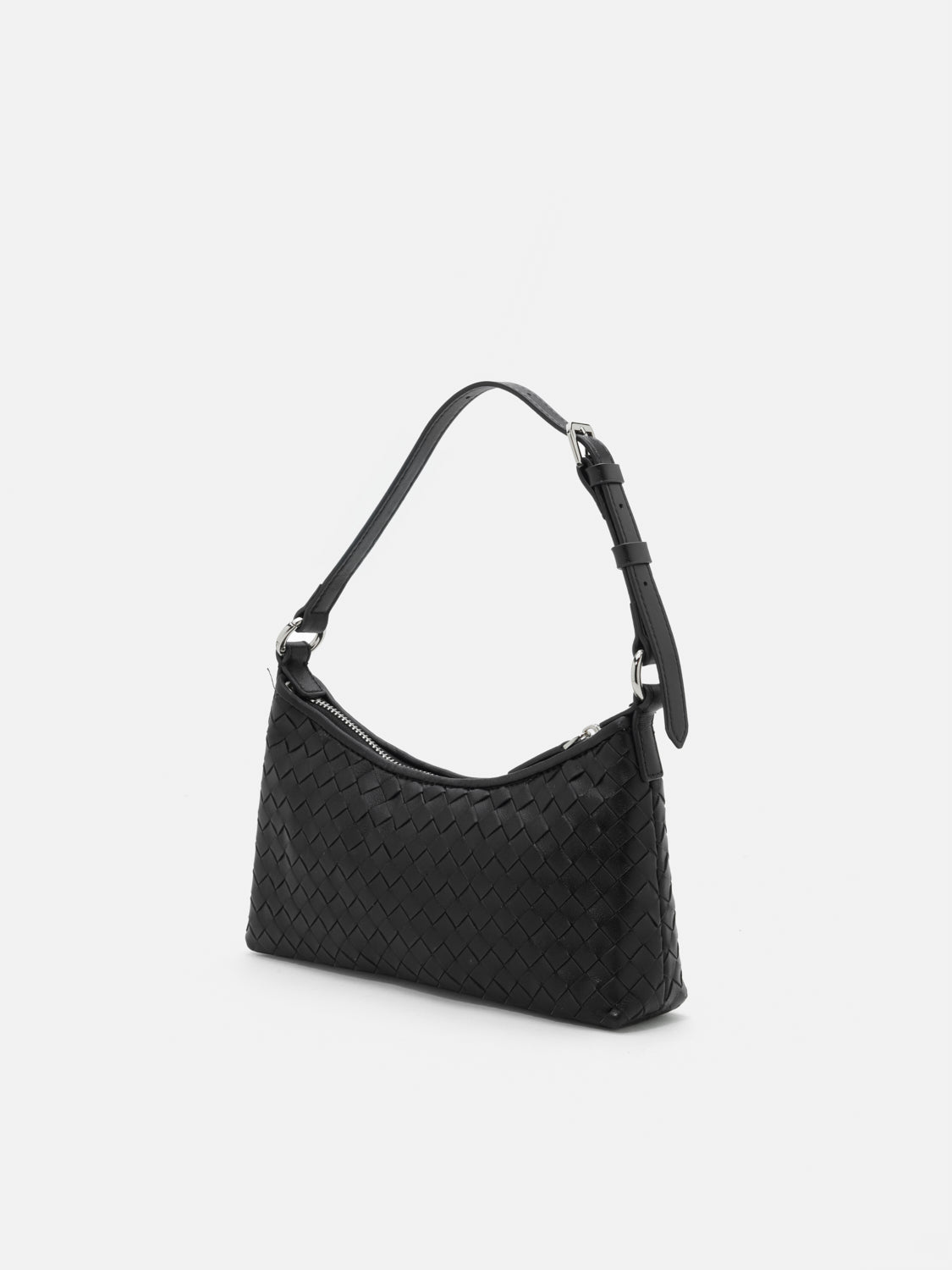 PAZZION, Halina Woven Leather Bag, Black