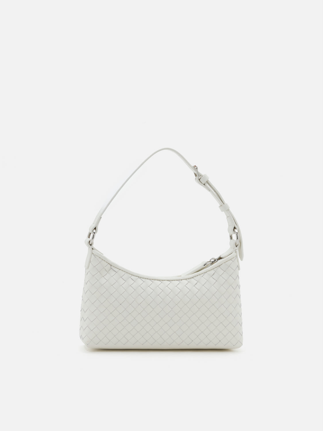 PAZZION, Halina Woven Leather Bag, White