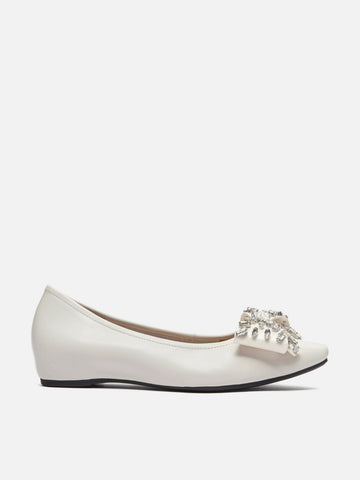 Halisse Diamante Bow Leather Flats