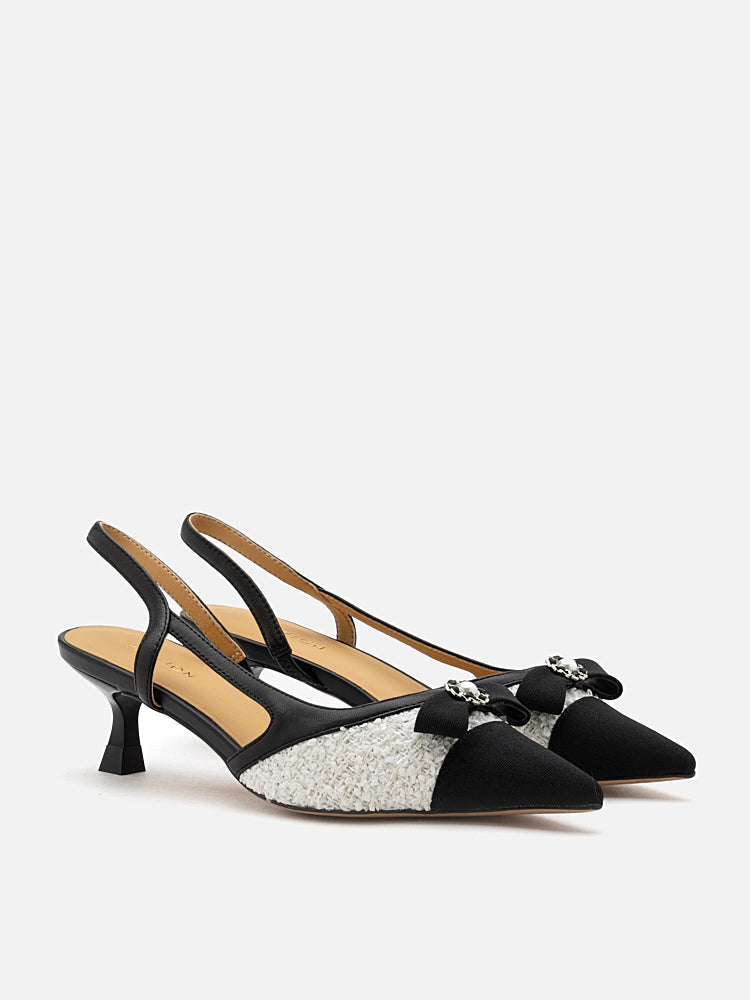 Harlow Pointed Toe Slingback Heels PAZZION