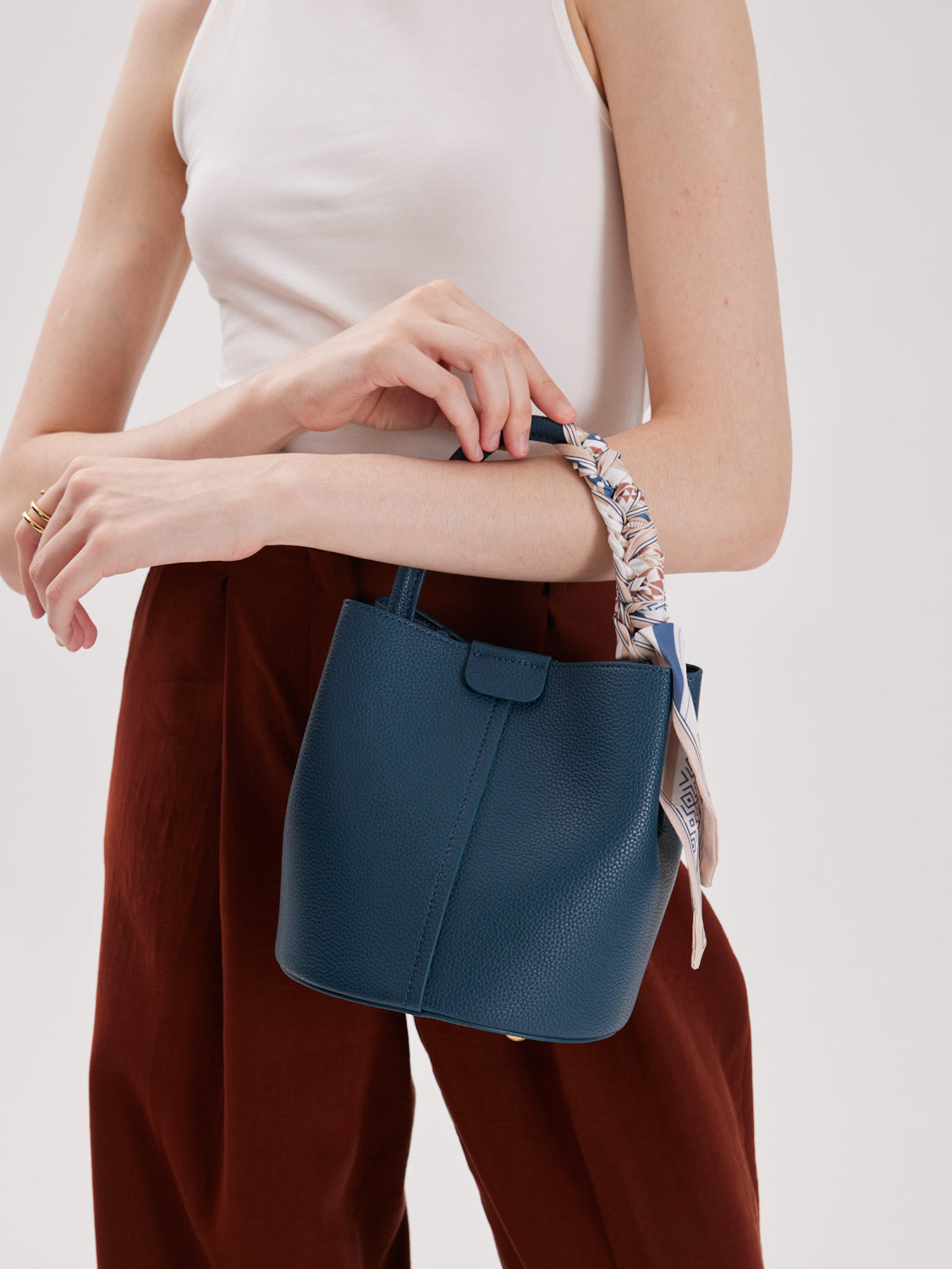 PAZZION, Hattie Three-Way Leather Bag, Blue
