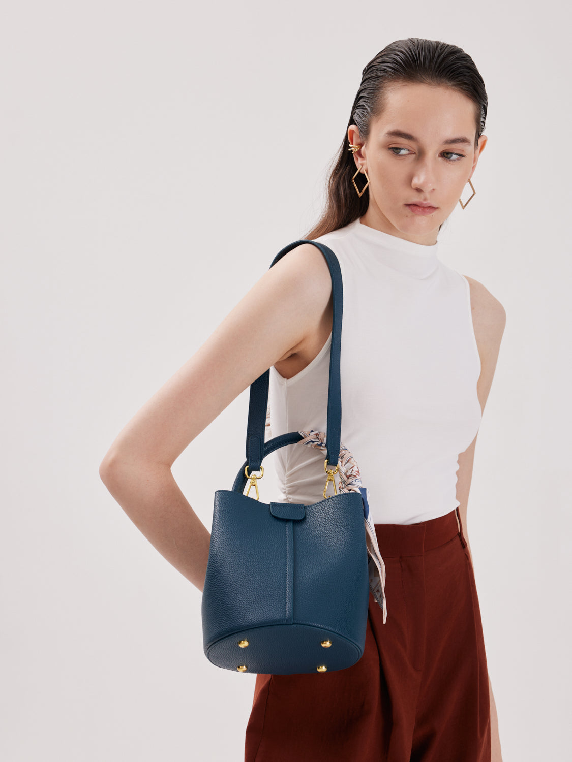 PAZZION, Hattie Three-Way Leather Bag, Blue